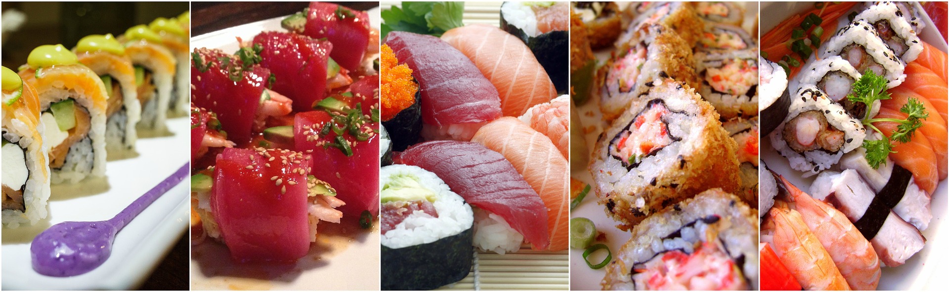 A collage of delicous sushi!